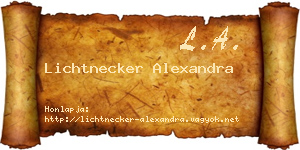 Lichtnecker Alexandra névjegykártya